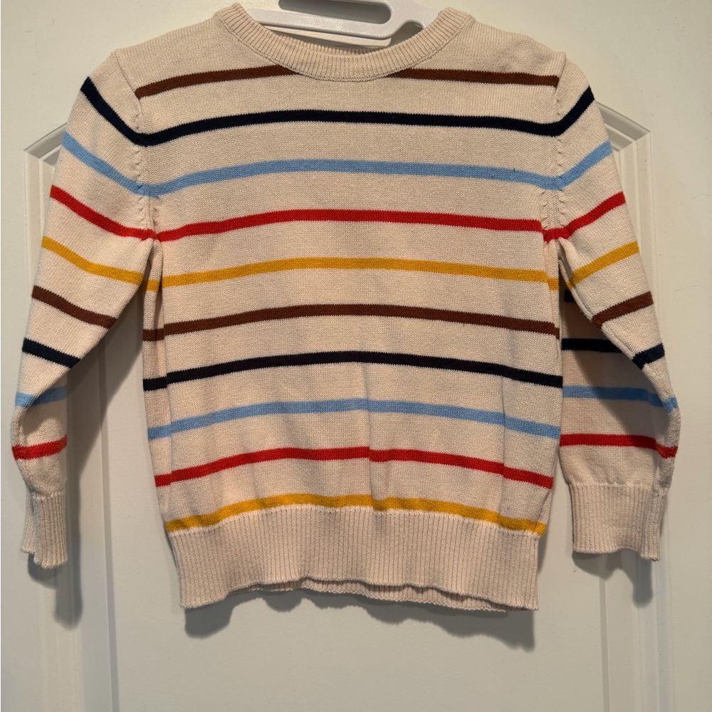 The Children's Place Cream Sweater with Brown Stripe